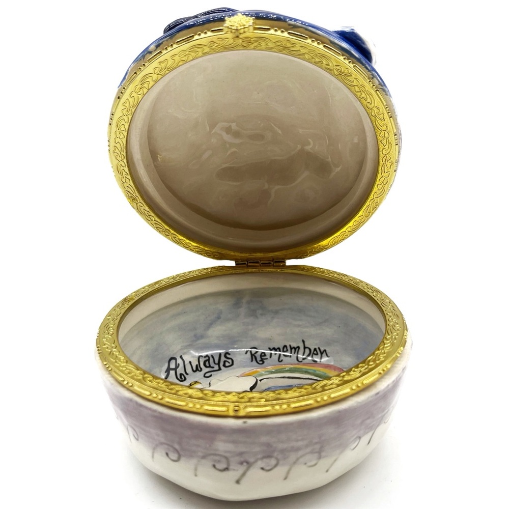 Noah's Ark God's Promise hinged Trinket Box Blue Sky Heather Goldminc 2002 - Picture 6 of 6